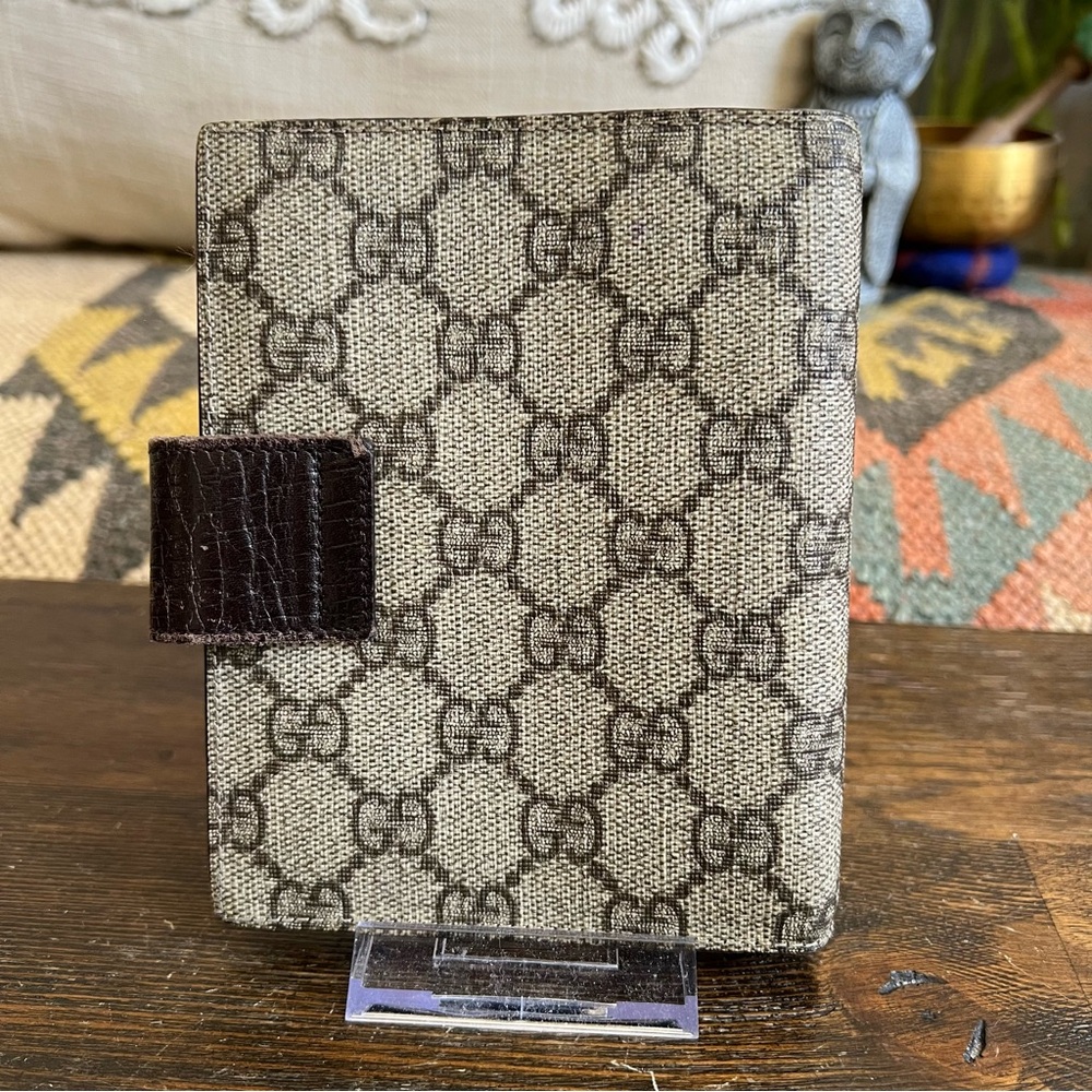 GUCCI Notebook/Agenda Small Cover 6 Binder Rings & Pen Holder & 5 Card Holders - Picture 4 of 17